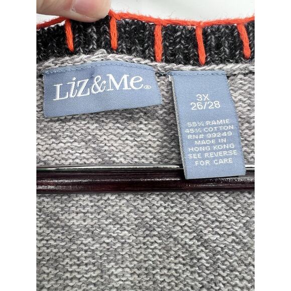 Vintage Liz & Me Knit Sweater Vest Halloween Fall Ghost Pumpkins Leaves 3X 26/28 - Picture 2 of 10